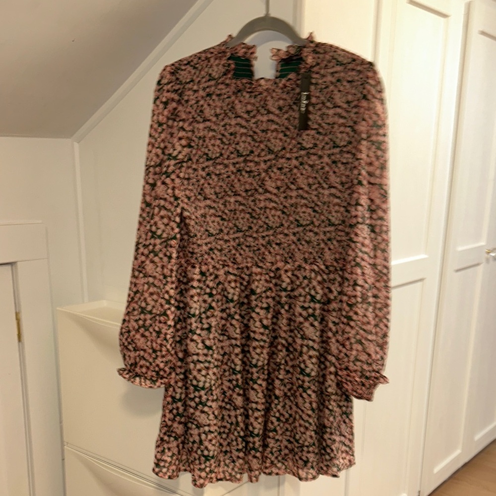 Floral Forever Green and Pink Floral Print Smocked Skater Dress XL NWT - Picture 3 of 10
